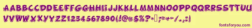 Funnykid Font – Purple Fonts on Yellow Background