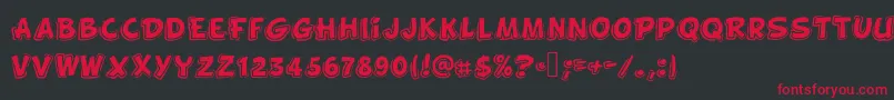 Шрифт Funnykid – красные шрифты на чёрном фоне