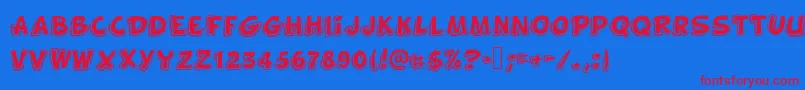 Funnykid Font – Red Fonts on Blue Background