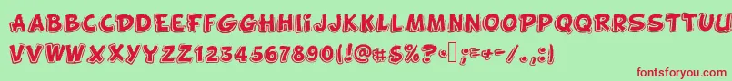 Funnykid Font – Red Fonts on Green Background