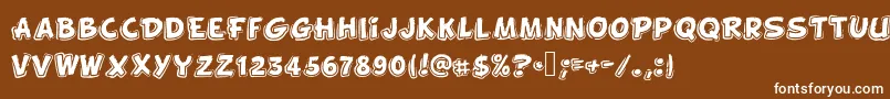 Funnykid Font – White Fonts on Brown Background
