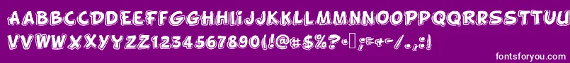 Funnykid-Schriftart – Weiße Schriften auf violettem Hintergrund