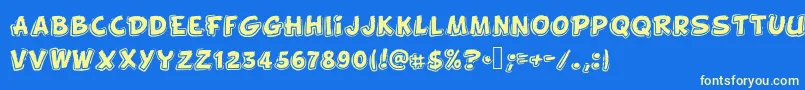 Funnykid Font – Yellow Fonts on Blue Background