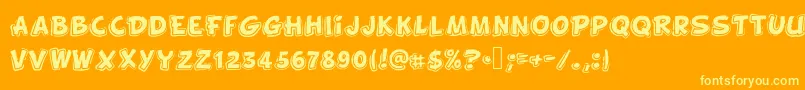Funnykid Font – Yellow Fonts on Orange Background
