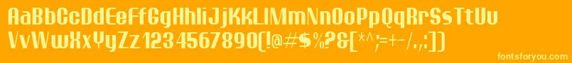 PtarmiganCondensed Font – Yellow Fonts on Orange Background