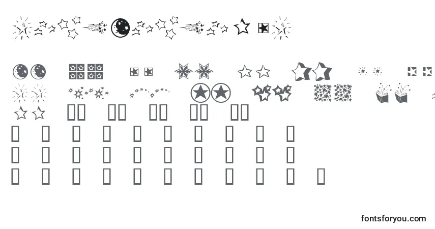 Czcionka KrStarStruck – alfabet, cyfry, specjalne znaki
