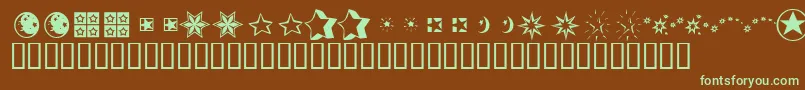KrStarStruck-Schriftart – Grüne Schriften auf braunem Hintergrund
