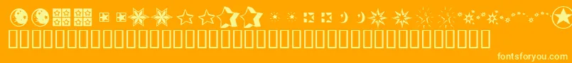 Шрифт KrStarStruck – жёлтые шрифты на оранжевом фоне