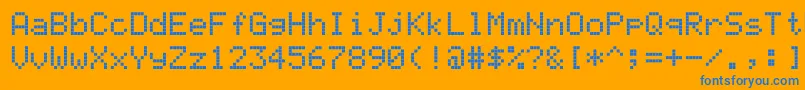 Ledcalculator Font – Blue Fonts on Orange Background