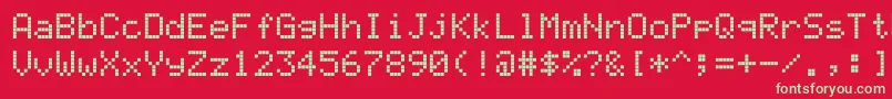 Ledcalculator Font – Green Fonts on Red Background