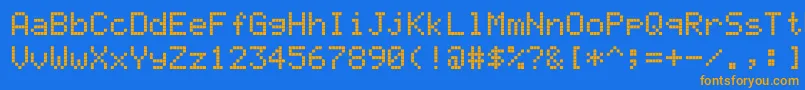 Ledcalculator Font – Orange Fonts on Blue Background