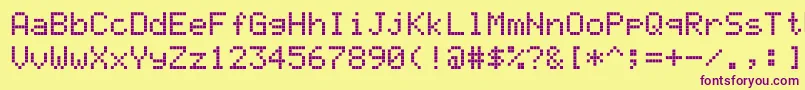 Ledcalculator Font – Purple Fonts on Yellow Background
