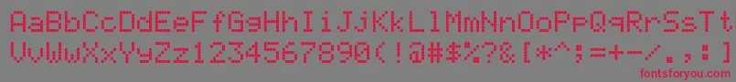 Ledcalculator Font – Red Fonts on Gray Background