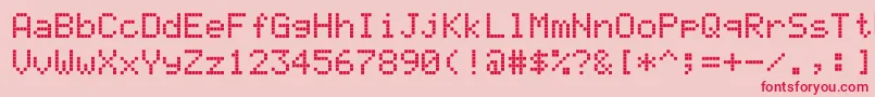 Ledcalculator Font – Red Fonts on Pink Background