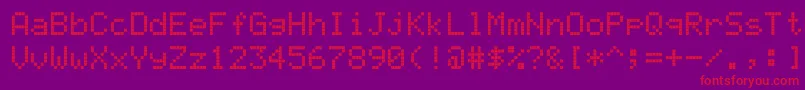 Ledcalculator Font – Red Fonts on Purple Background