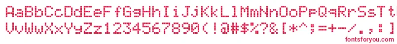 Ledcalculator Font – Red Fonts on White Background