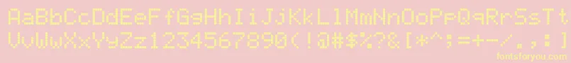 Ledcalculator-Schriftart – Gelbe Schriften auf rosa Hintergrund
