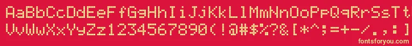 フォントLedcalculator – 黄色の文字、赤い背景