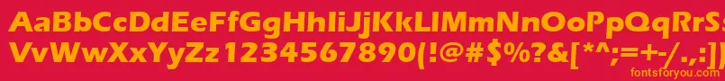 Czcionka Erasbd – pomarańczowe czcionki na czerwonym tle