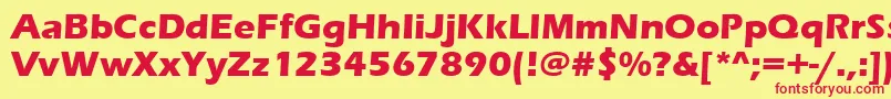 Czcionka Erasbd – czerwone czcionki na żółtym tle