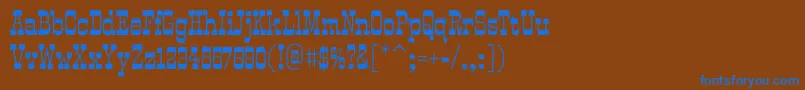SmokumRegular-Schriftart – Blaue Schriften auf braunem Hintergrund