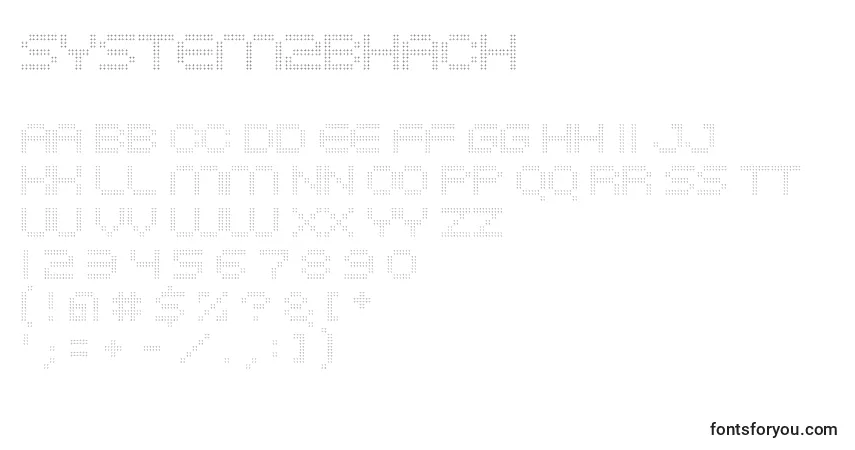 Шрифт System2bhach – алфавит, цифры, специальные символы