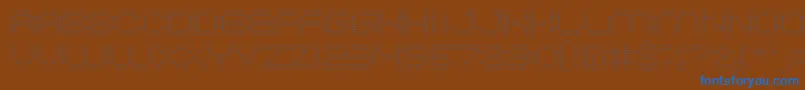 System2bhach-Schriftart – Blaue Schriften auf braunem Hintergrund