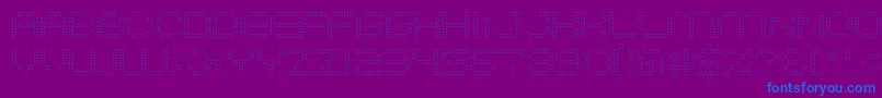 System2bhach-Schriftart – Blaue Schriften auf violettem Hintergrund