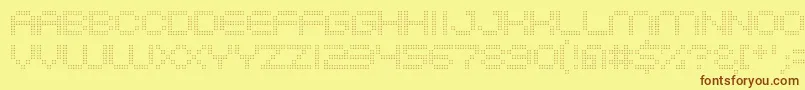 System2bhach Font – Brown Fonts on Yellow Background