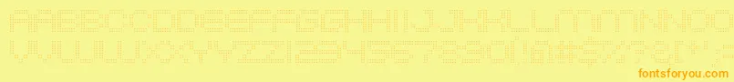 System2bhach Font – Orange Fonts on Yellow Background