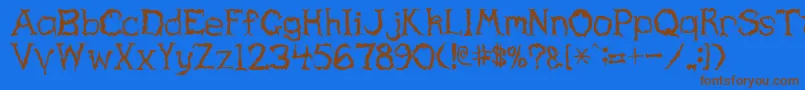 HauntedRegular Font – Brown Fonts on Blue Background