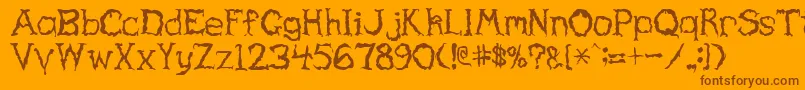 HauntedRegular Font – Brown Fonts on Orange Background