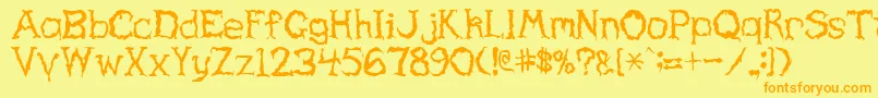 HauntedRegular Font – Orange Fonts on Yellow Background