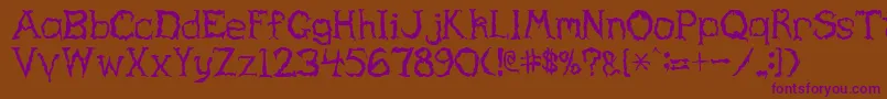 HauntedRegular Font – Purple Fonts on Brown Background