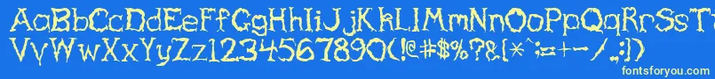 HauntedRegular-fontti – keltaiset fontit sinisellä taustalla