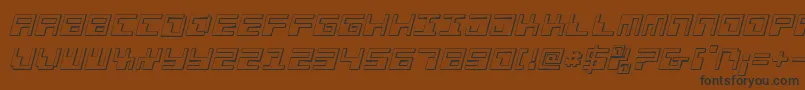 フォントPhaserBank3DItalic – 黒い文字が茶色の背景にあります