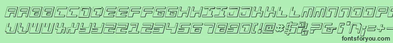 PhaserBank3DItalic-fontti – mustat fontit vihreällä taustalla
