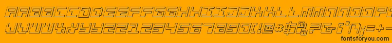 Шрифт PhaserBank3DItalic – чёрные шрифты на оранжевом фоне