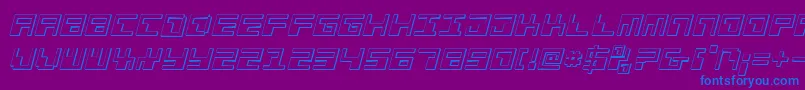 Шрифт PhaserBank3DItalic – синие шрифты на фиолетовом фоне