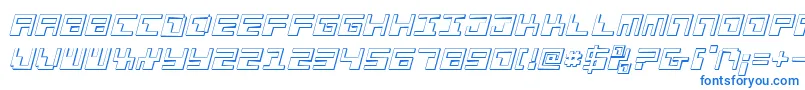 Czcionka PhaserBank3DItalic – niebieskie czcionki na białym tle