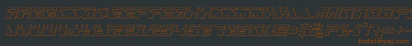 PhaserBank3DItalic-fontti – ruskeat fontit mustalla taustalla