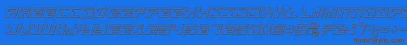 PhaserBank3DItalic-fontti – ruskeat fontit sinisellä taustalla