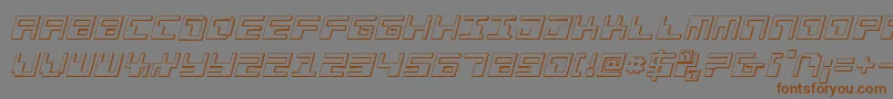 フォントPhaserBank3DItalic – 茶色の文字が灰色の背景にあります。