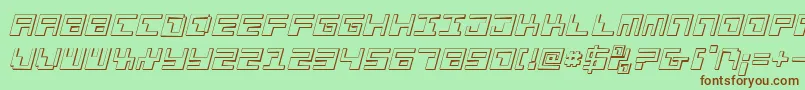 フォントPhaserBank3DItalic – 緑の背景に茶色のフォント