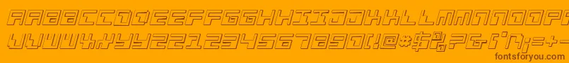 Czcionka PhaserBank3DItalic – brązowe czcionki na pomarańczowym tle