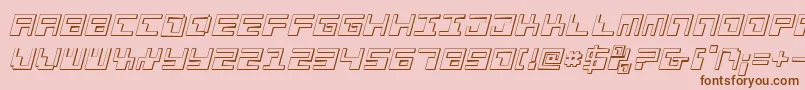 フォントPhaserBank3DItalic – ピンクの背景に茶色のフォント