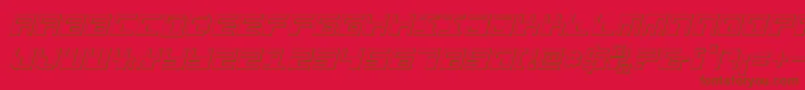PhaserBank3DItalic-Schriftart – Braune Schriften auf rotem Hintergrund