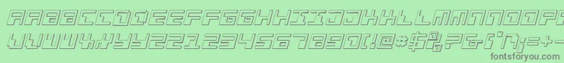 PhaserBank3DItalic Font – Gray Fonts on Green Background