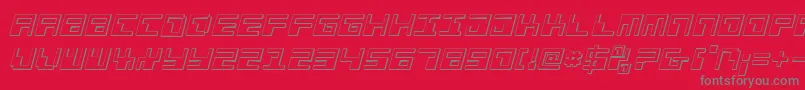 PhaserBank3DItalic Font – Gray Fonts on Red Background