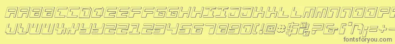 PhaserBank3DItalic Font – Gray Fonts on Yellow Background